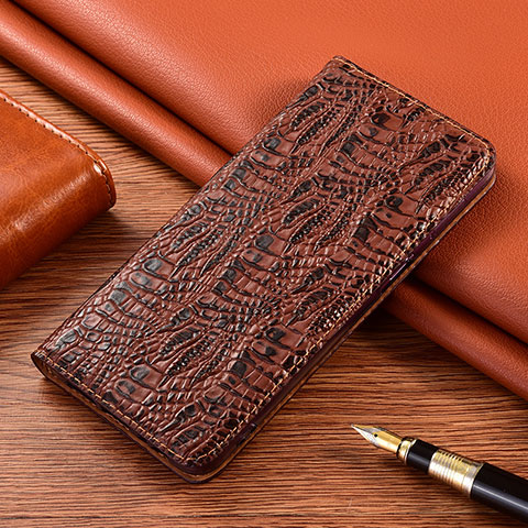 Coque Portefeuille Livre Cuir Etui Clapet H17P pour Asus ZenFone 8 Mini Marron