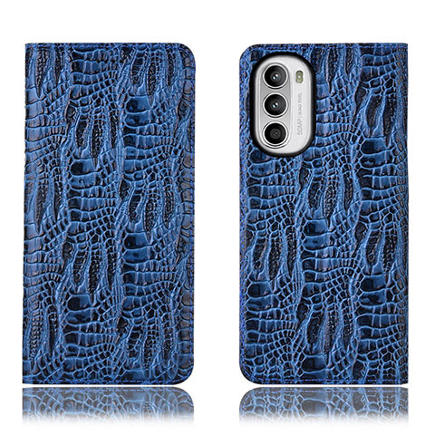 Coque Portefeuille Livre Cuir Etui Clapet H17P pour Motorola Moto Edge (2022) 5G Bleu