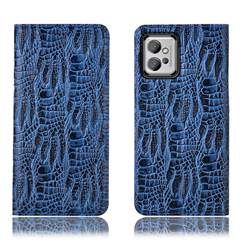 Coque Portefeuille Livre Cuir Etui Clapet H17P pour Motorola Moto G32 Bleu