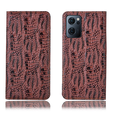 Coque Portefeuille Livre Cuir Etui Clapet H17P pour OnePlus Nord CE 2 5G Marron