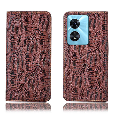 Coque Portefeuille Livre Cuir Etui Clapet H17P pour Oppo A1 5G Marron