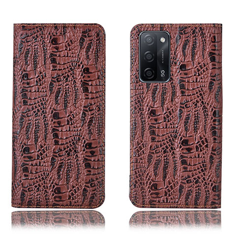 Coque Portefeuille Livre Cuir Etui Clapet H17P pour Oppo A53s 5G Marron