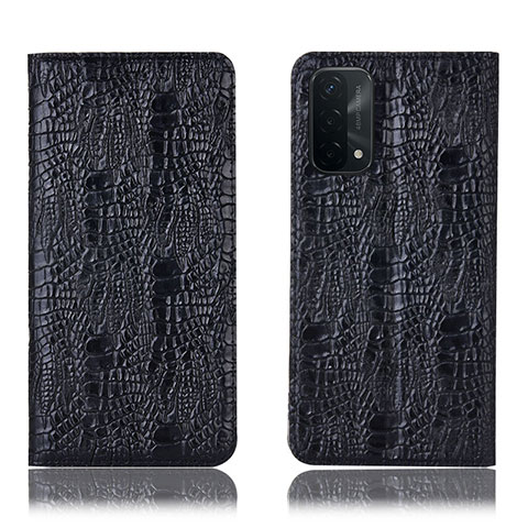 Coque Portefeuille Livre Cuir Etui Clapet H17P pour Oppo A54 5G Noir