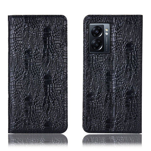 Coque Portefeuille Livre Cuir Etui Clapet H17P pour Oppo A57 5G Noir