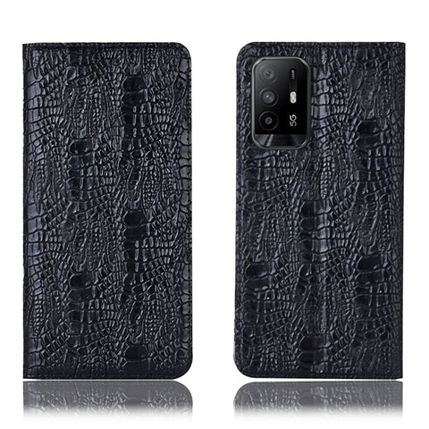 Coque Portefeuille Livre Cuir Etui Clapet H17P pour Oppo A94 5G Noir