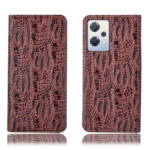 Coque Portefeuille Livre Cuir Etui Clapet H17P pour Oppo K10X 5G Marron