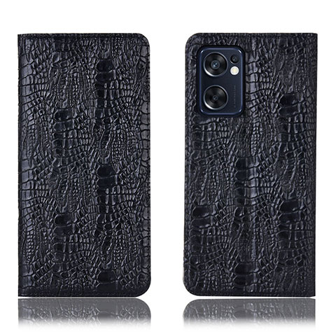 Coque Portefeuille Livre Cuir Etui Clapet H17P pour Oppo Reno7 SE 5G Noir