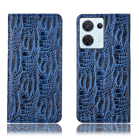 Coque Portefeuille Livre Cuir Etui Clapet H17P pour Oppo Reno8 5G Bleu