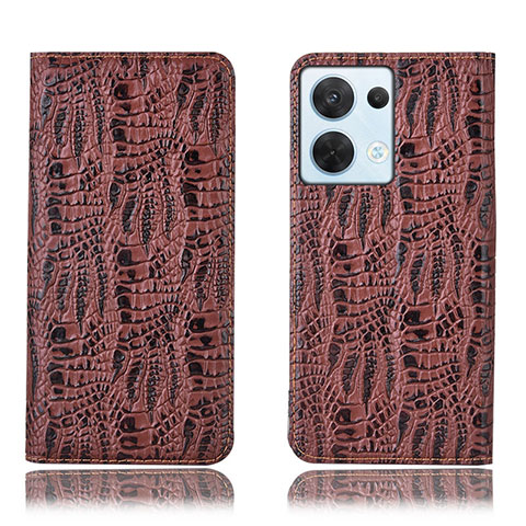 Coque Portefeuille Livre Cuir Etui Clapet H17P pour Oppo Reno9 5G Marron