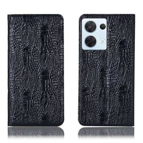 Coque Portefeuille Livre Cuir Etui Clapet H17P pour Oppo Reno9 Pro 5G Noir