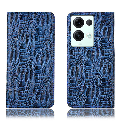 Coque Portefeuille Livre Cuir Etui Clapet H17P pour Oppo Reno9 Pro+ Plus 5G Bleu