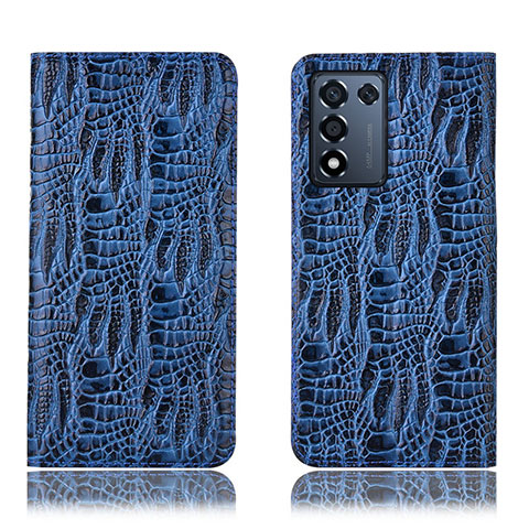 Coque Portefeuille Livre Cuir Etui Clapet H17P pour Realme Q3s 5G Bleu