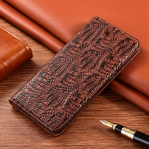 Coque Portefeuille Livre Cuir Etui Clapet H17P pour Vivo V23 5G Marron