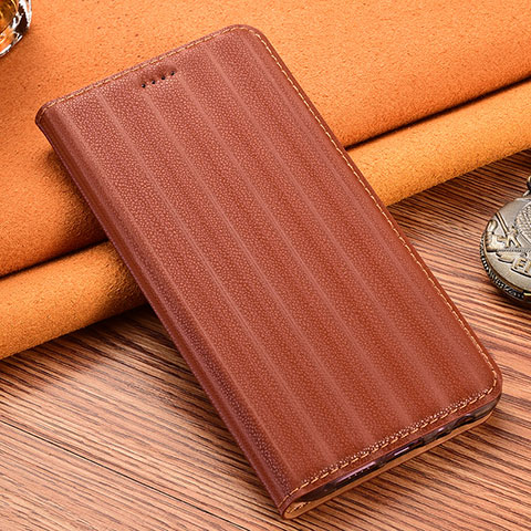 Coque Portefeuille Livre Cuir Etui Clapet H18P pour Motorola Moto Edge 20 Pro 5G Marron