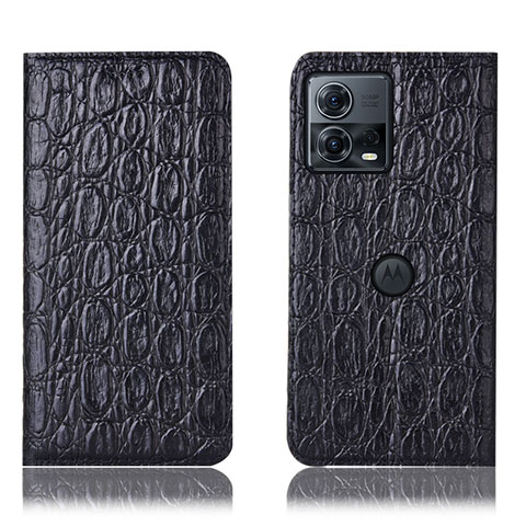 Coque Portefeuille Livre Cuir Etui Clapet H18P pour Motorola Moto Edge 30 Fusion 5G Noir