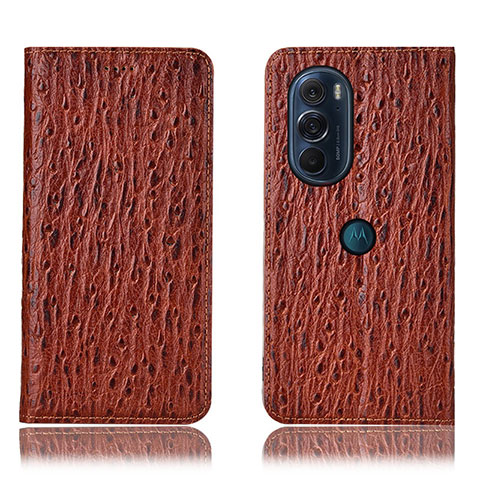 Coque Portefeuille Livre Cuir Etui Clapet H18P pour Motorola Moto Edge Plus (2022) 5G Marron