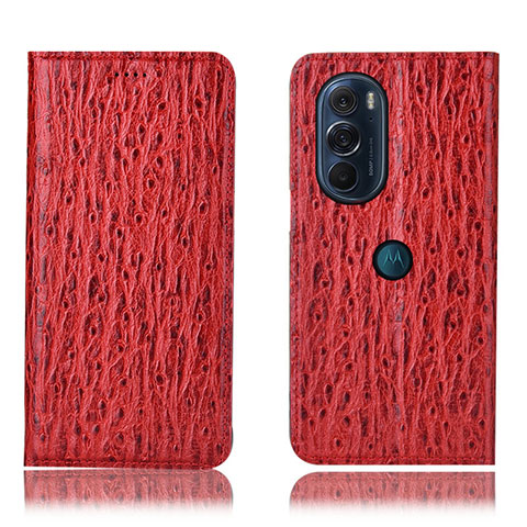 Coque Portefeuille Livre Cuir Etui Clapet H18P pour Motorola Moto Edge Plus (2022) 5G Rouge