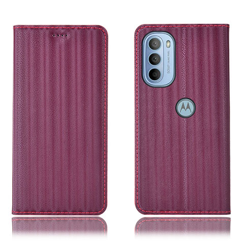 Coque Portefeuille Livre Cuir Etui Clapet H18P pour Motorola Moto G31 Violet