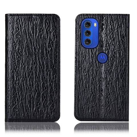 Coque Portefeuille Livre Cuir Etui Clapet H18P pour Motorola Moto G51 5G Noir