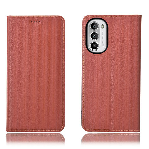 Coque Portefeuille Livre Cuir Etui Clapet H18P pour Motorola MOTO G52 Marron