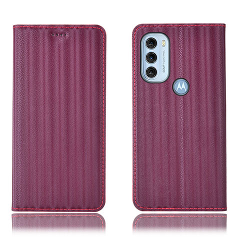 Coque Portefeuille Livre Cuir Etui Clapet H18P pour Motorola Moto G71 5G Violet