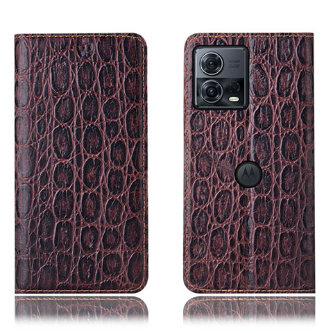 Coque Portefeuille Livre Cuir Etui Clapet H18P pour Motorola Moto S30 Pro 5G Marron