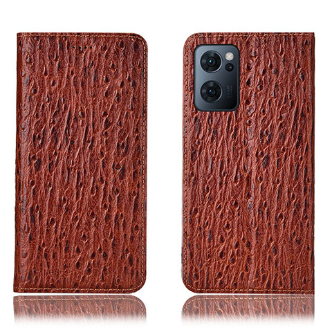 Coque Portefeuille Livre Cuir Etui Clapet H18P pour OnePlus Nord CE 2 5G Marron