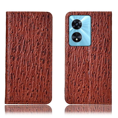 Coque Portefeuille Livre Cuir Etui Clapet H18P pour Oppo A1 5G Marron