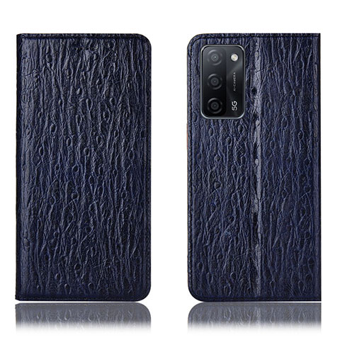 Coque Portefeuille Livre Cuir Etui Clapet H18P pour Oppo A53s 5G Bleu