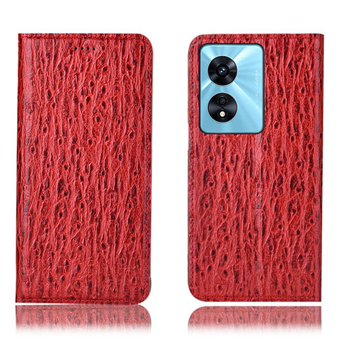 Coque Portefeuille Livre Cuir Etui Clapet H18P pour Oppo A78 5G Rouge