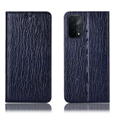 Coque Portefeuille Livre Cuir Etui Clapet H18P pour Oppo A93 5G Bleu