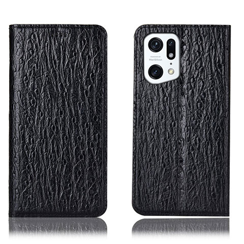 Coque Portefeuille Livre Cuir Etui Clapet H18P pour Oppo Find X5 Pro 5G Noir