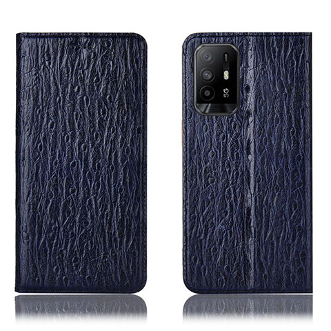 Coque Portefeuille Livre Cuir Etui Clapet H18P pour Oppo Reno5 Z 5G Bleu