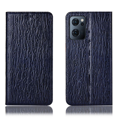 Coque Portefeuille Livre Cuir Etui Clapet H18P pour Oppo Reno7 5G Bleu