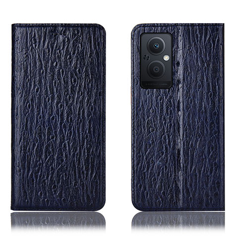 Coque Portefeuille Livre Cuir Etui Clapet H18P pour Oppo Reno7 Lite 5G Bleu