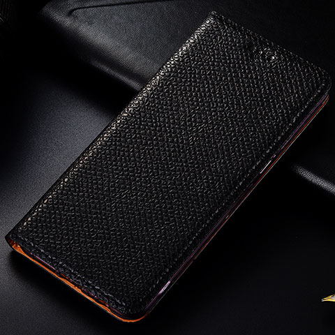 Coque Portefeuille Livre Cuir Etui Clapet H18P pour Samsung Galaxy A12 Noir