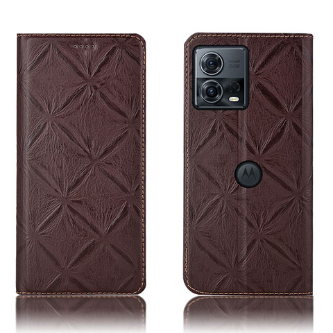 Coque Portefeuille Livre Cuir Etui Clapet H19P pour Motorola Moto Edge 30 Fusion 5G Marron