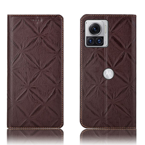 Coque Portefeuille Livre Cuir Etui Clapet H19P pour Motorola Moto Edge X30 Pro 5G Marron