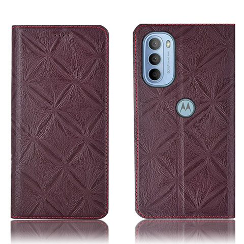 Coque Portefeuille Livre Cuir Etui Clapet H19P pour Motorola Moto G31 Vin Rouge