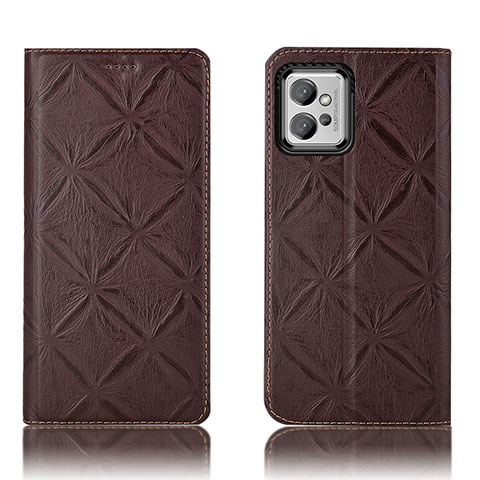 Coque Portefeuille Livre Cuir Etui Clapet H19P pour Motorola Moto G32 Marron