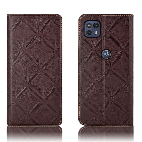 Coque Portefeuille Livre Cuir Etui Clapet H19P pour Motorola Moto G50 5G Marron