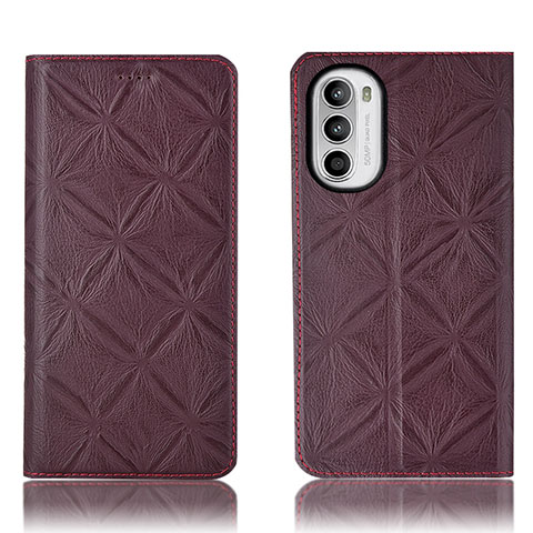 Coque Portefeuille Livre Cuir Etui Clapet H19P pour Motorola Moto G82 5G Vin Rouge