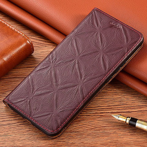 Coque Portefeuille Livre Cuir Etui Clapet H19P pour Oppo A2x 5G Vin Rouge