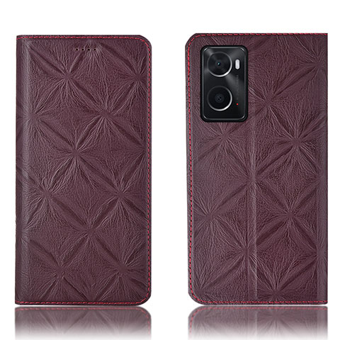 Coque Portefeuille Livre Cuir Etui Clapet H19P pour Oppo A36 Vin Rouge