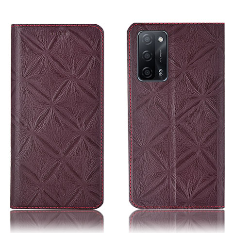 Coque Portefeuille Livre Cuir Etui Clapet H19P pour Oppo A53s 5G Vin Rouge