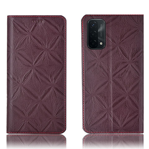 Coque Portefeuille Livre Cuir Etui Clapet H19P pour Oppo A54 5G Vin Rouge