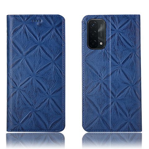 Coque Portefeuille Livre Cuir Etui Clapet H19P pour Oppo A74 5G Bleu