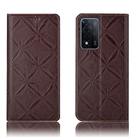 Coque Portefeuille Livre Cuir Etui Clapet H19P pour Oppo A93s 5G Marron