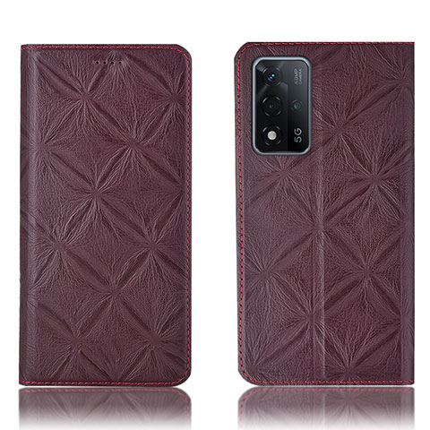 Coque Portefeuille Livre Cuir Etui Clapet H19P pour Oppo A93s 5G Vin Rouge