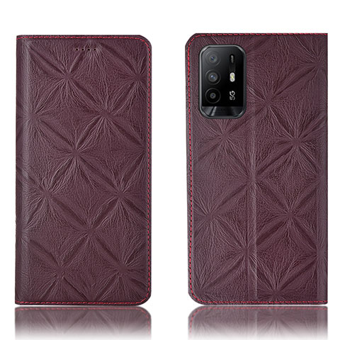 Coque Portefeuille Livre Cuir Etui Clapet H19P pour Oppo A94 5G Vin Rouge